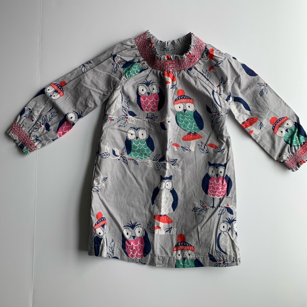 Mini Boden owl dress with pockets.
